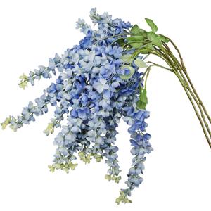 IBWell 3 Strands 40 inch Blue Fake Wisteria Hanging Flowers Wall Flowers Fake Blue Flowers Wisteria Flowers Blue Faux Flowers Artificial Wisteria for Flower Arrangements
