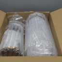 5"&4" Metal Candle Holder with Handmade Glass Dome in Brass & 2 Timer Candles, Set of 2 Versatile Hurricane Glass Candle Holders for Pillar Candles & Plants