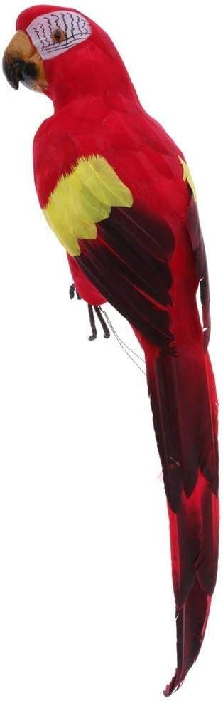 EBTOYS Artificial Birds Lifelike Feathered Birds Christmas Model Artificial Birds Lifelike Feathered Tree Craft - Parrot (Red)