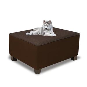 NeColorLife Ottoman Cover Rectangle Waterproof Ottoman Slipcover Rectangular Oversized Thick Storage Footrest Stool Covers Furniture Protector for Pets (X-Large, Chocolate & Dark Coffee)