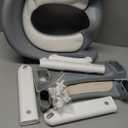 COOSEYA Potty Training Toilet with Step Stool Ladder, Toddler Kids Potty Training Seat for Boys Girls, Foldable Anti-Slip Toilet Toddler Seat Splash Guard Soft Cushion Safety Handles (Grey)