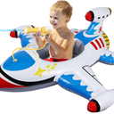 Inflatable Airplane Baby Pool Float with Handle & Squirt Gun, Toddler Swim Float for Boys & Girls Age 1-5