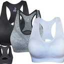 KINYAOYAO Racerback Sports Bras for Women - Padded Seamless High Impact Support for Yoga Gym Workout Fitness, Size: XXL