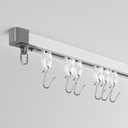 Zeerobee Ceiling Curtain Track,4.3-7.8ft (51-94) Retractable Curtain Track Ceiling Mount For Room Divider with Silent Rollers (White)