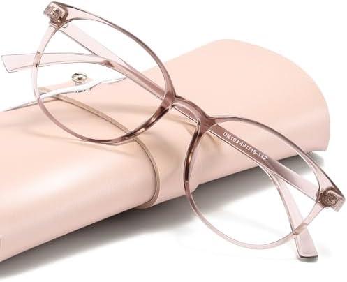 miyya Blue Light Blocking Glasses Women, Fashion Round Transparent Anti Blue Light Glasses with Anti Eyestrain & UV Glare
