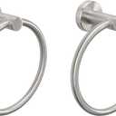 NearMoon Bath Towel Ring, Bathroom Hardware Accessories-Thicken Stainless Steel Hand Towel Holder for Bathroom, Modern Round Towel Hanger Wall Mounted (Brushed Nickel, 2 Pack)