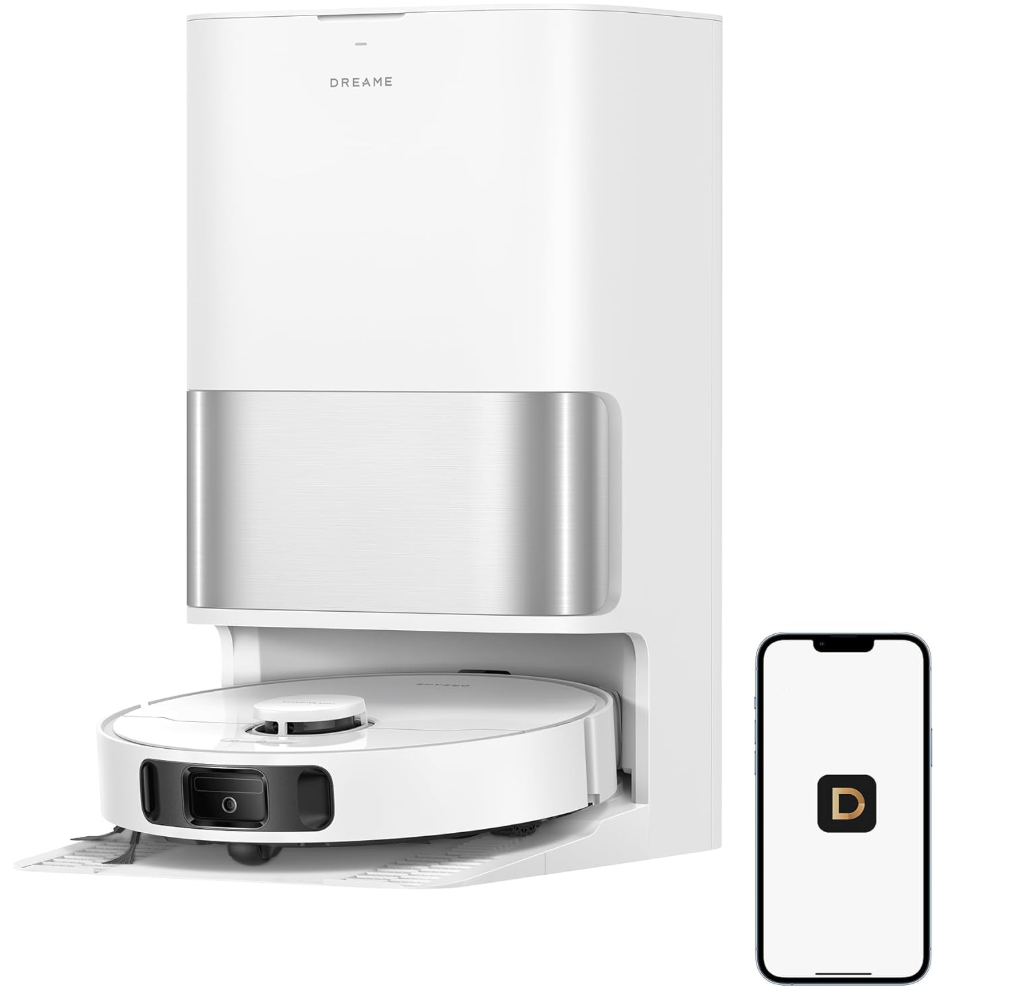 DREAME D30 Ultra Robot Vacuum and Mop, 25,000Pa Powerful Suction, All-in-One Base Station with 100 Days Auto-Empty, MopExtend Tech for Edge Cleaning, Smart Obstacle Avoidance, White