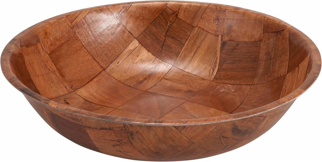 Winco Woven Wood Salad Bowl, 6 inch - 12 per case.