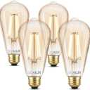 Sigalux Edison Bulbs, E26 LED Bulb 60 Watt Dimmable Vintage Light Bulbs, LED Filament Amber Light Bulb with 90 CRI, ST19 Antique Old Fashioned Retro Light Bulb 2700K Soft White, 9W, 700LM, 4 Pack