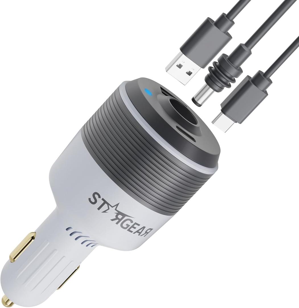 Starlink Mini Car Adapter, 3-in-1 Car Charger for Starlink Mini, 12V to 24V DC Step Up Converter with Dual USB Ports, Cigarette Lighter Adapter for Starlink Mini Power Supply,Ideal for RV,Boat,Trailer