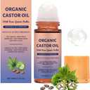 Organic Castor Oil Roll On with Quartz Roller,Cold Pressed Moisturizing Oil | For Face,Body, Neck & Under Eye Care, Smooth-Glide Massage Roller, 50ml / 1.7 fl oz