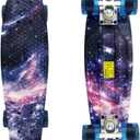 Skateboards Complete 22 Inch Mini Cruiser Retro Skateboard for Kids Boys Youths Beginners