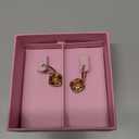 Swarovski Millenia drop earrings, Square cut, Caramel, Gold-tone Finish