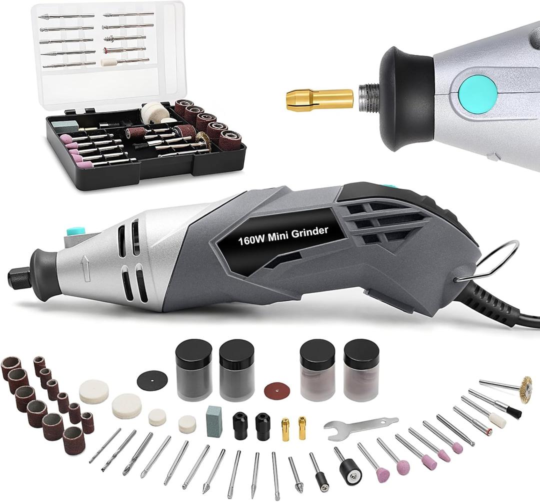 160W Rotary Tool Kit with 195pcs Accessories, Variable Speed, Corded Electric Multifunctional Tool For DIY Crafts, Wood Carving, 3D Printer & Jewelry Making Sanding, Polishing, Drilling
