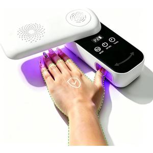 UV Nail Lamp for Desk, Rechargeable Nail Care Device for Toenail & Fingernails, Cordless UV Light with 4 Colors & 4 Timers, Rotatable Panel UV Protection Nail Desk Lamp for Nail Care