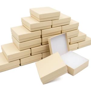 Cardboard Jewelry Brown Gift Boxes 20 Pack3.5×3.5×1 inches, its apply to displaying necklaces, rings, bracelets, earrings