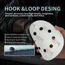 100-Pack 5 Inch 8 Holes Hook and Loop Sanding Discs,80/120/150/240/400 Grit Blue Sandpaper for Random Orbital Sander