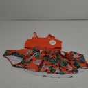 Girls Swimsuit 3-Pieces Swimwear Ruffle Strap Tankini Tops Floral Bottoms Set Beach Bathing Suit for Girls, Size 150