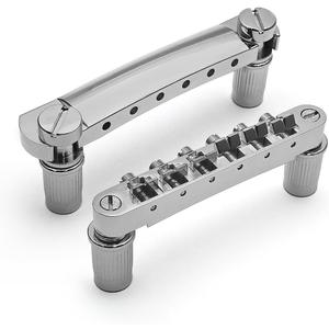 MAXCHEER A Set of String Saddle Tune-O-Matic Bridge & Tailpiece For GB LP Style Electric Guitar (Chrome)