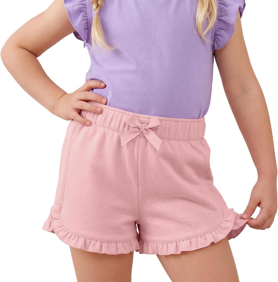 Toddler Girls Shorts Elastic Waist Lightweight SweatShorts Ruffle Pull on Loose Cute Summer Shorts 18M-5T