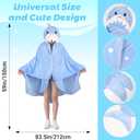 Wearable Hooded Blanket, Soft Hooded Cloak Hoodie Blanket for Women, Adults, Hoodie Blankets Gifts for Mother's Day (Blue)