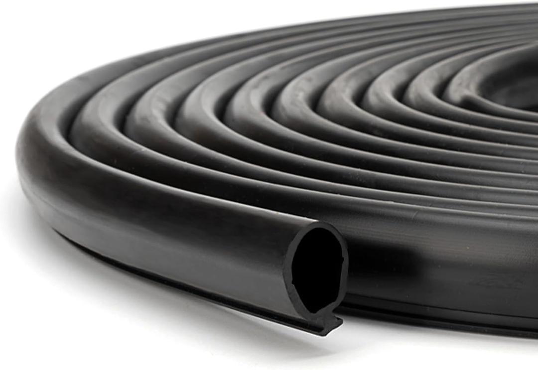 Qagea RV Secondary Slide-in/Slide-Out Seal 018-338-BLK Black Rubber RV Slot Weather Stripping for Slides 13/16" x 11/16" x 30' (30 Feet)