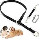 Mayerzon Backup Collar, Double Ended Clip and Carabiner for Prong Collar, Pinch Collar and Dog Harness, Safety Use for Walking and Training (L, Black) (Large,21.7in, Neck 16-20in)
