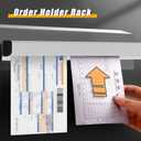 12 Inch Kitchen Order Holder,Aluminum Wall-Mounted Receipt Holder with Double-Sided Tape, Job Ticket Holder for Commercial Kitchen Cafes Pubs Bars,Slide Out Orders Display Rail for Kitchen Restaurant