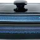 UNICASA Casserole Baking Dish with Lid - Ceramic Blue Lasagna Pan 3.2 Quart, Large Covered Bakeware Set 9x13 for Cooking, Stoneware Bakers Microwave Oven Safe - Reactive Glaze Blue