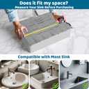 Bathroom Sink Cover for Counter Space, Foldable Silicone Makeup Mat for Hair Styling and Hot Tools, Steel Frame Core Sink Organizer for RV Camper and Small Vanity, DIY Cut to Fit, Grey