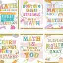 2 x Eaasty 6 Pack Math Posters for Elementary School Math Teacher Must Haves | 11" x 13" Back to School Mathematics Posters, Motivational Inspirational Quotes Wall Art, Varsity Letter Classroom Decor, 13.43 x 10.63 inches