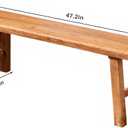 47.2in Wood Bench Indoor Rustic Farmhouse Entryway Bench, Skinny Bench Design, Made of Extra-Thick Solid Wood, Perfect for Dining Room, Hallway, or End of Bed, 47.24in