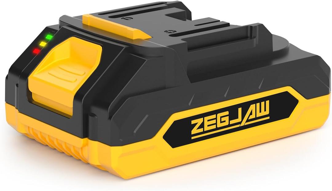 ZEGJAW 20V 1-Pack 2.0Ah Lithium Battery for Garden Cordless Power Tools(Weed Wacker, Lawn Mower, Leaf Blower), Incompatible with Snow Blower and Snow Shovel