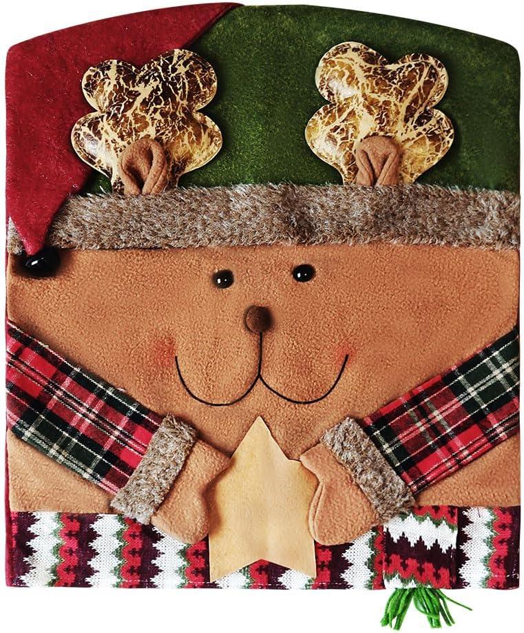 Christmas Chair Cover for Armchairs and Dining Chairs - Holiday Party Decoration Set, Suitable for Kitchen, Dining Room, and Home (1 Piece) (Xunlu)