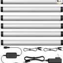 GETINLIGHT 12-inch Plug-in LED Under Counter Lights for Kitchen, Day Light 5000K, Pack of 6, IN-0110-26-SN-5K