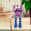3D Printed Articulated Gnome Figurine - Hip-Hop Rock Hand Gesture, Movable Chain Joints, Gradient Pink-Orange - Christmas Decor & Fun Desk Toy