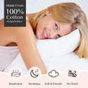FAUNNA 600TC 100% Cotton Pillow Protectors, Standard Size (20x26), 2 Pack, Oeko-TEX Certified, Hotel Grade Pillow Cover with Silent Zipper, Zip Up Pillow Cases, White