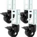 QWORK Storage Rack Caster Wheels, 4 Pack 3" Heavy Duty 1500 lb. Max Total Capacity Storage Shelf Accessories, Fit for Boltless Self Locking Shelving Racks