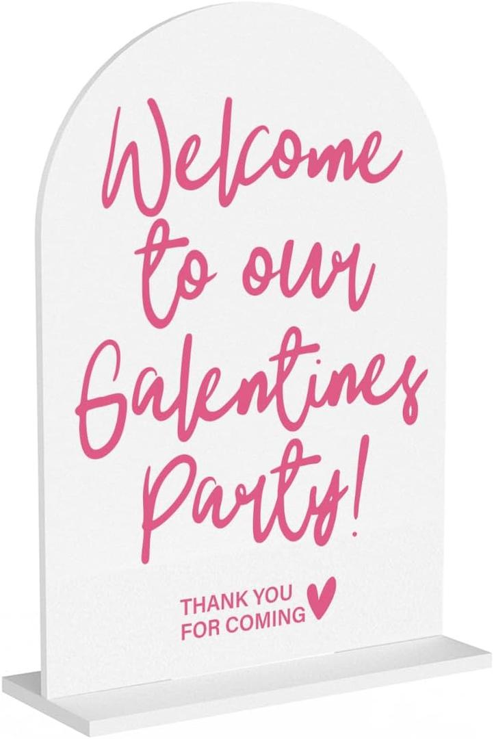 Galentines Girls Nights Decorations Sign Welcome Galentines Day Decor for Party Bar Valentine's Day Sign Decorations for Home Bar Valentines Gifts for Bestie Girls