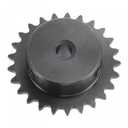 uxcell 25 Tooth Roller Sprocket B Type, #25 Chain, Single Strand 1/4" Pitch, 8mm Bore Black Oxide C45 Carbon Steel with Set Screws for ISO 04C