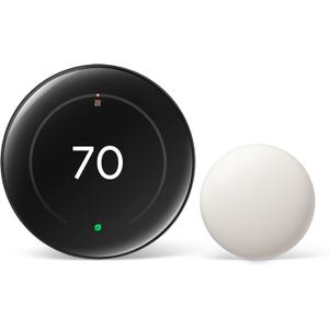 Google Nest Learning Thermostat (4th gen) + Nest Temperature Sensor (2nd gen) - Obsidian