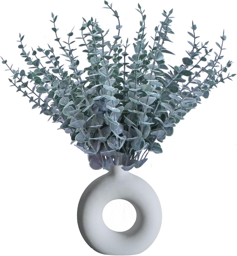 20pcs Artificial Eucalyptus Stems Realistic Fake Greenery Branches with Leaves for Flowers Bouquet Wedding Centerpieces Home Decor Farmhouse Christmas Easter Decor