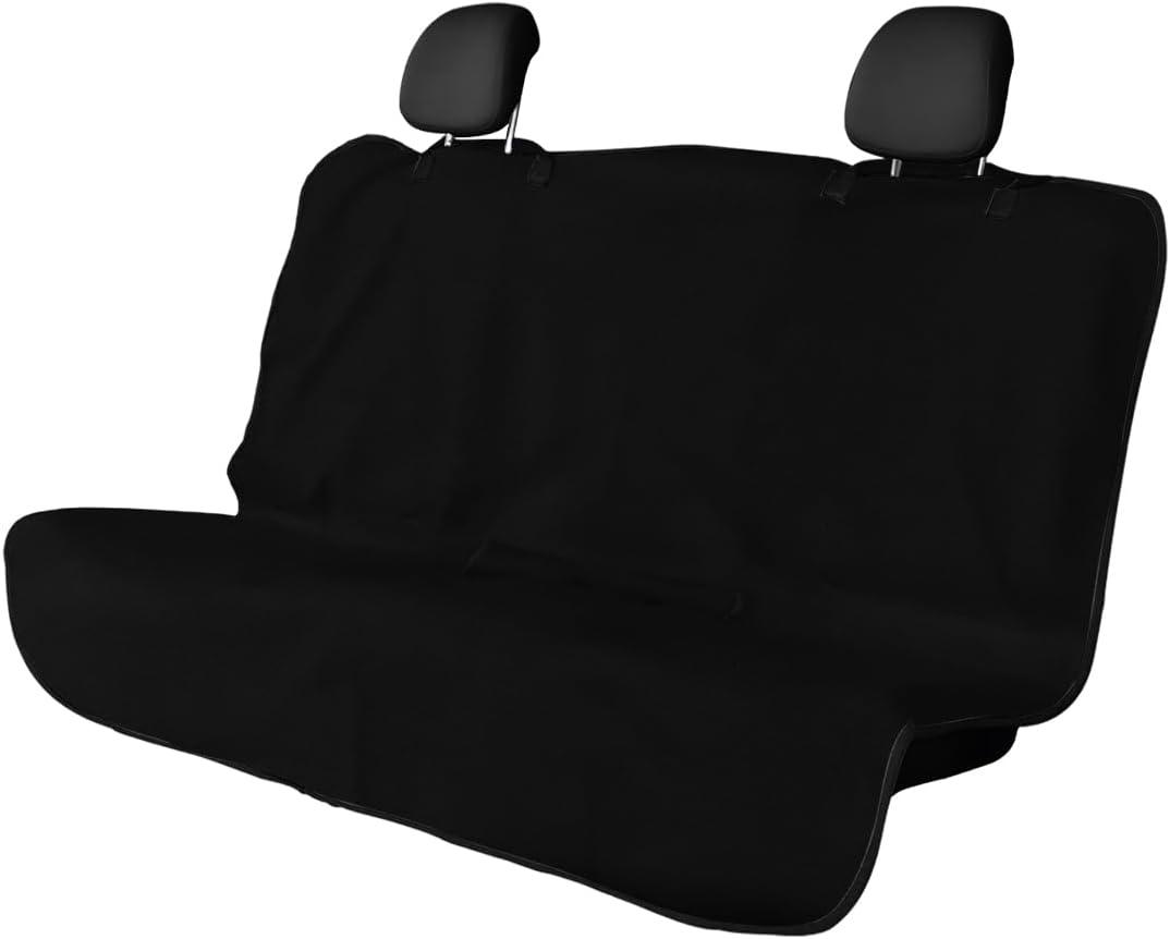 Car Towel Seat Cover, Waterproof Sweating Non-Slip Premium Soft Towel Carseat Protector, Universal Machine Washable Car Truck SUV Front Seat Cover for Gym Workout Beach Hiking (Black, Rear)