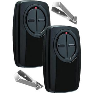 380UT Chamberlain klik5u-bk2 klik3u-bk Garage Door Opener Remote Clicker, 375UT Universal Garage Door Remote for Lift Master Craftsman Genie, Dip Switch (Black 2PC)