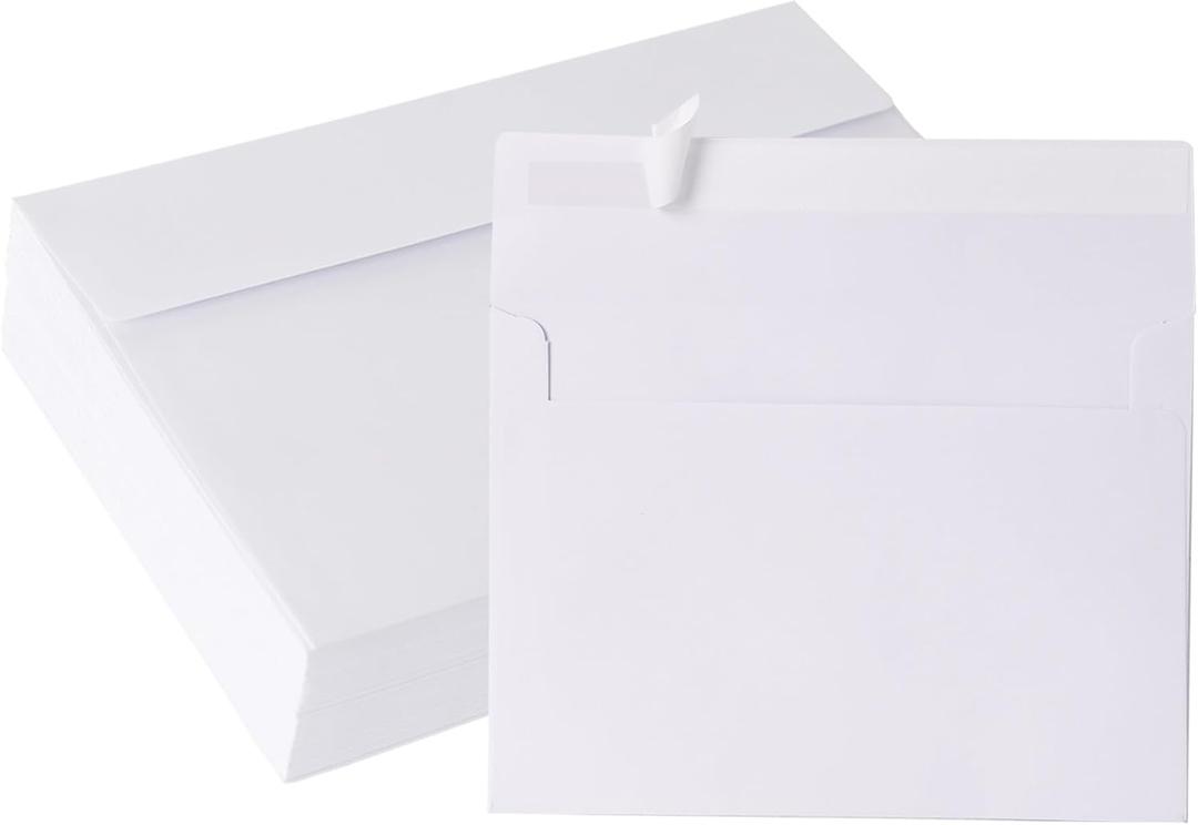 5x7 Envelopes 50 Pack, A7 White Envelopes for Invitations, 5 1/4 x 7 1/4 Large for Weddings, Invitations, Greeting Cards, Postcards, Photos, Mailing, Quick Self Seal.
