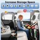 KaiCross Backseat Car Organizer with Upgraded Foldable Tray, Car Seat Organizer for Kids, Travel Accessories with 9 Storage Pockets,Car Seat Organizer Backseat with Touch Screen-1 Pack