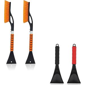 EcoNour 27" Car Snow Brush and Ice Scraper (2 Pack) | Aluminum Snow Scraper for Cars with Ergonomic Foam Grip | Scratch-Free Windshield Ice Scraper and Snow Remover for Cars and SUVs