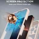 Miracase for iPhone 16 Pro Max Case with 360 Magnetic Ring Stand [Compatible with Magsafe] Full-Body Drop Proof Bumper Phone Case with Built-in 9H Tempered Glass Screen Protector,Desert