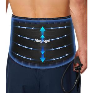 Magic Gel Back Compression Ice Pack - Hot & Cold Therapy Wrap with Air Pump for Deep Tissue Cold Penetration & Lumbar Support – Removable Flexible Gel Pack for Lower Back Pain, Sciatica & Surgery