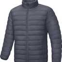 MAGNIVIT Men's Puffer Jackets Lightweight Warm Winter Coat Water-Repellent Windbreaker Insulated Quilted Packable Jacket (XX-Large, Dark Grey)